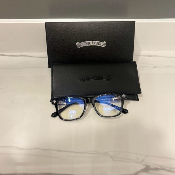 Chrome Hearts Other - Black and Blue Chrome Hearts Eyeglasses with Case